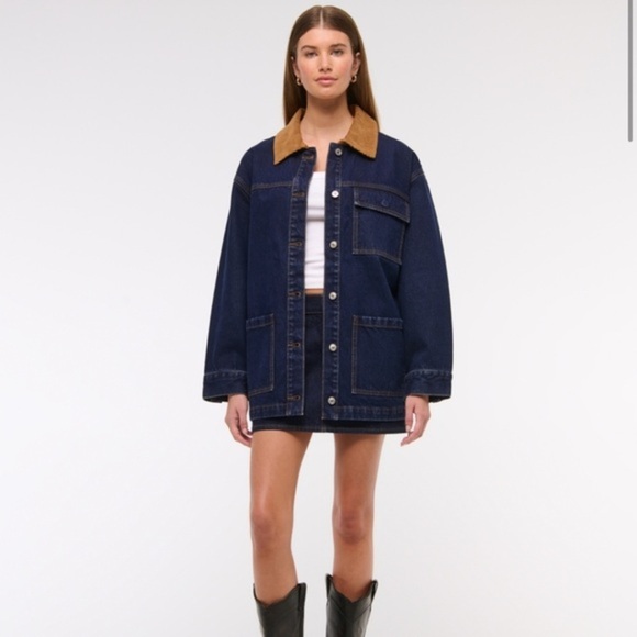 Abercrombie denim utility shirt jacket - Picture 1 of 5